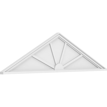 Ekena Millwork Peaked Cap 4 Spoke Architectural Grade PVC Pediment, 68"W x 18"H x 2"P (Pitch 6/12) PEDPS068X180PKC04